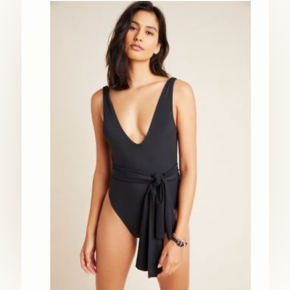Anthropologie Solid One Piece with removable belt